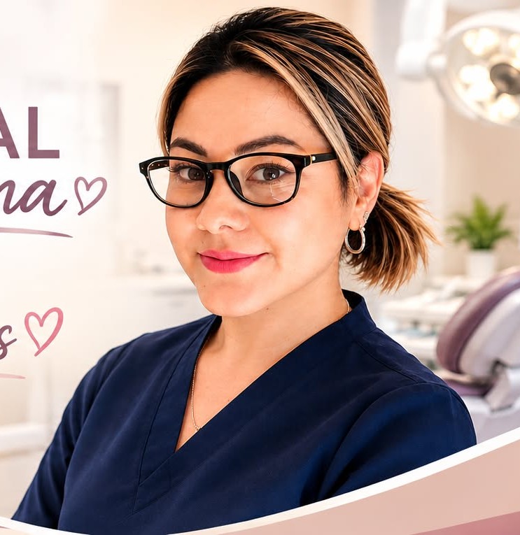 Paciente recibiendo atención y limpieza dental en Dental Peregrina